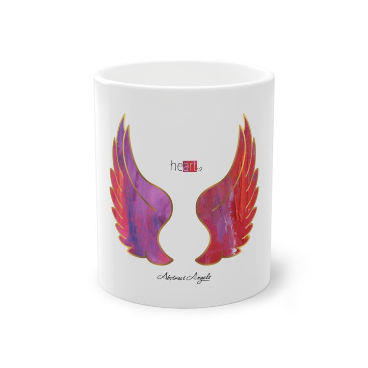 heArt - Abstract Angels - Valentine Day Perfect Gift Mug, 11oz - Love Romantic Coffee Cup, Heart Design, Anniversary Present, Couples Gift