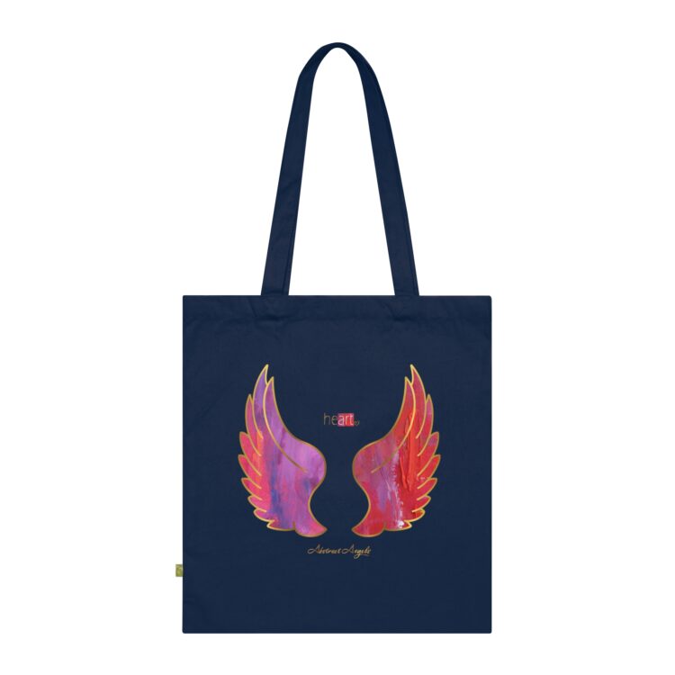 heArt - Abstract Angels Valentine Day Organic Tote Bag, Luck Protection Purse, Spiritual Bag, Ethereal Shopping Tote, Heavenly Eco-Friendly Handbag