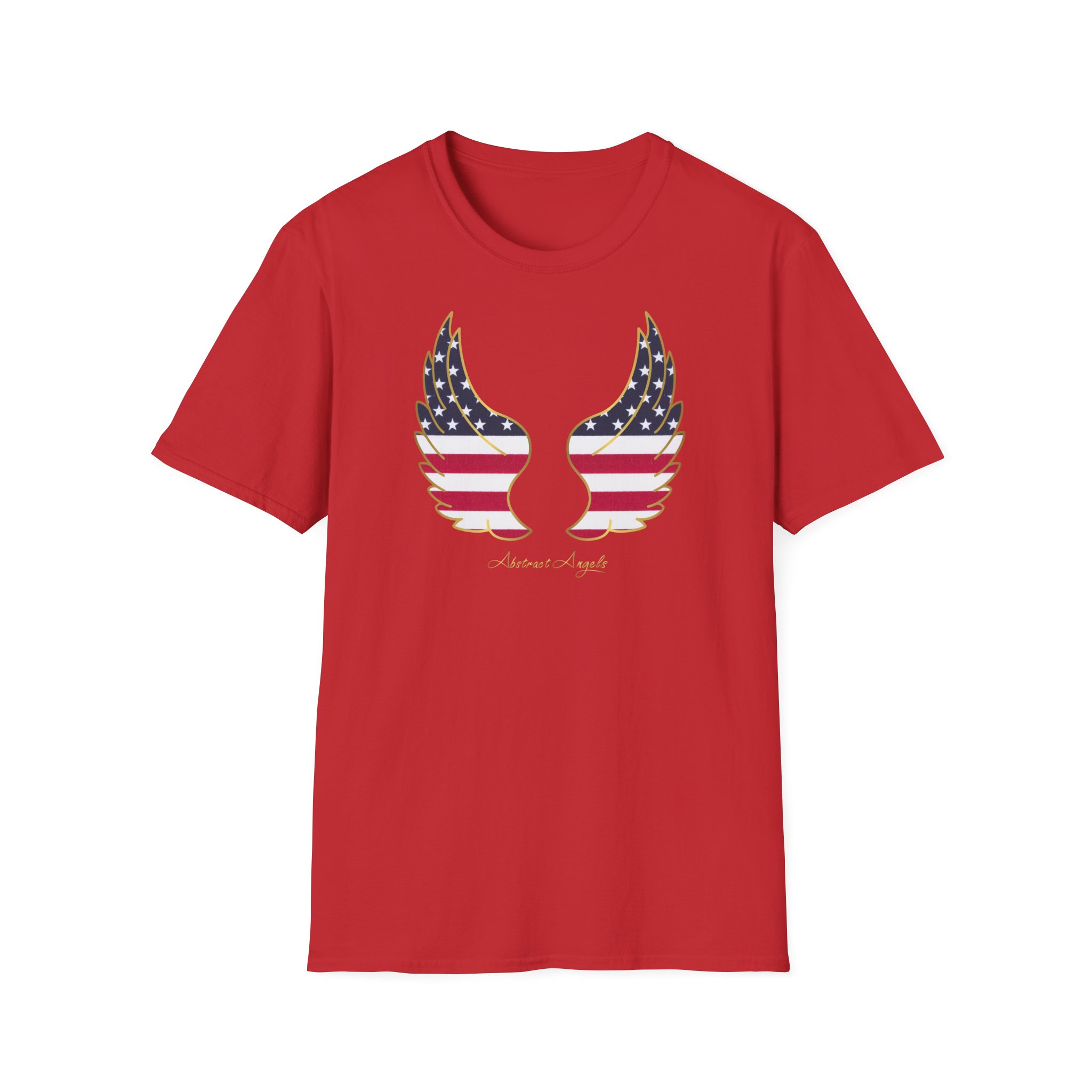 4th July edition - US Flag - Abstract Angels - Unisex Softstyle T-Shirt - Image 15