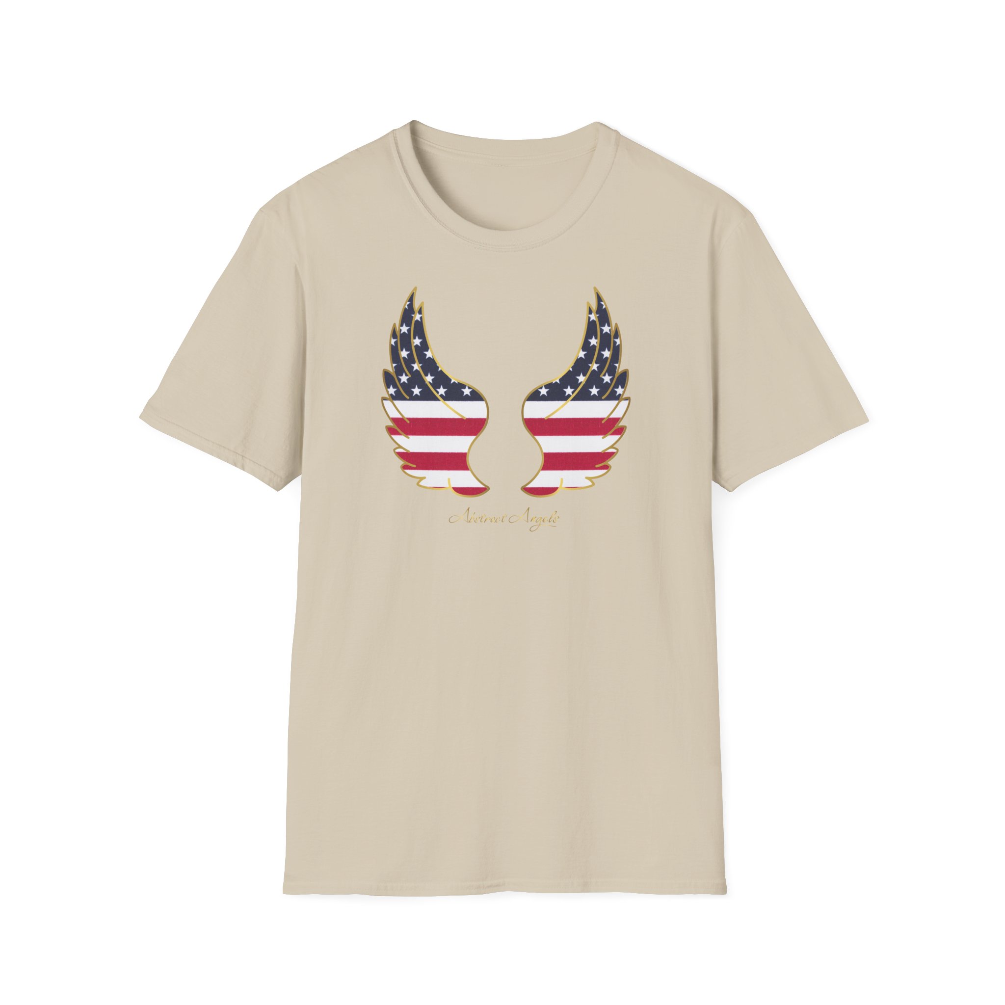 4th July edition - US Flag - Abstract Angels - Unisex Softstyle T-Shirt - Image 4