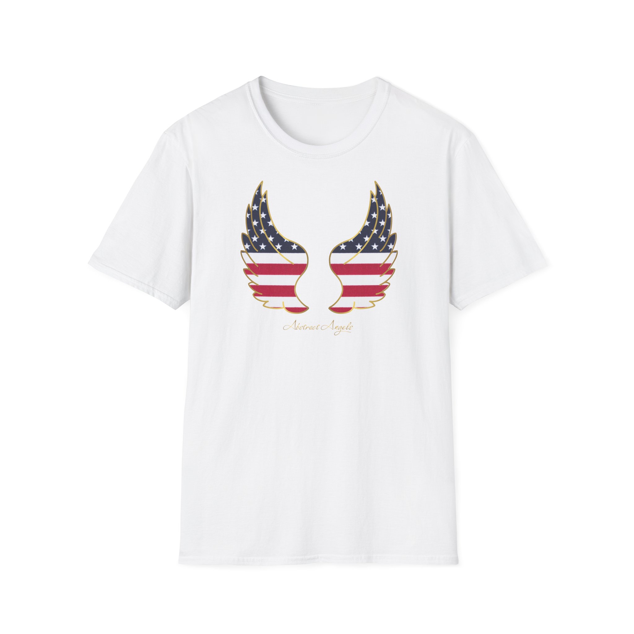 4th July edition - US Flag - Abstract Angels - Unisex Softstyle T-Shirt