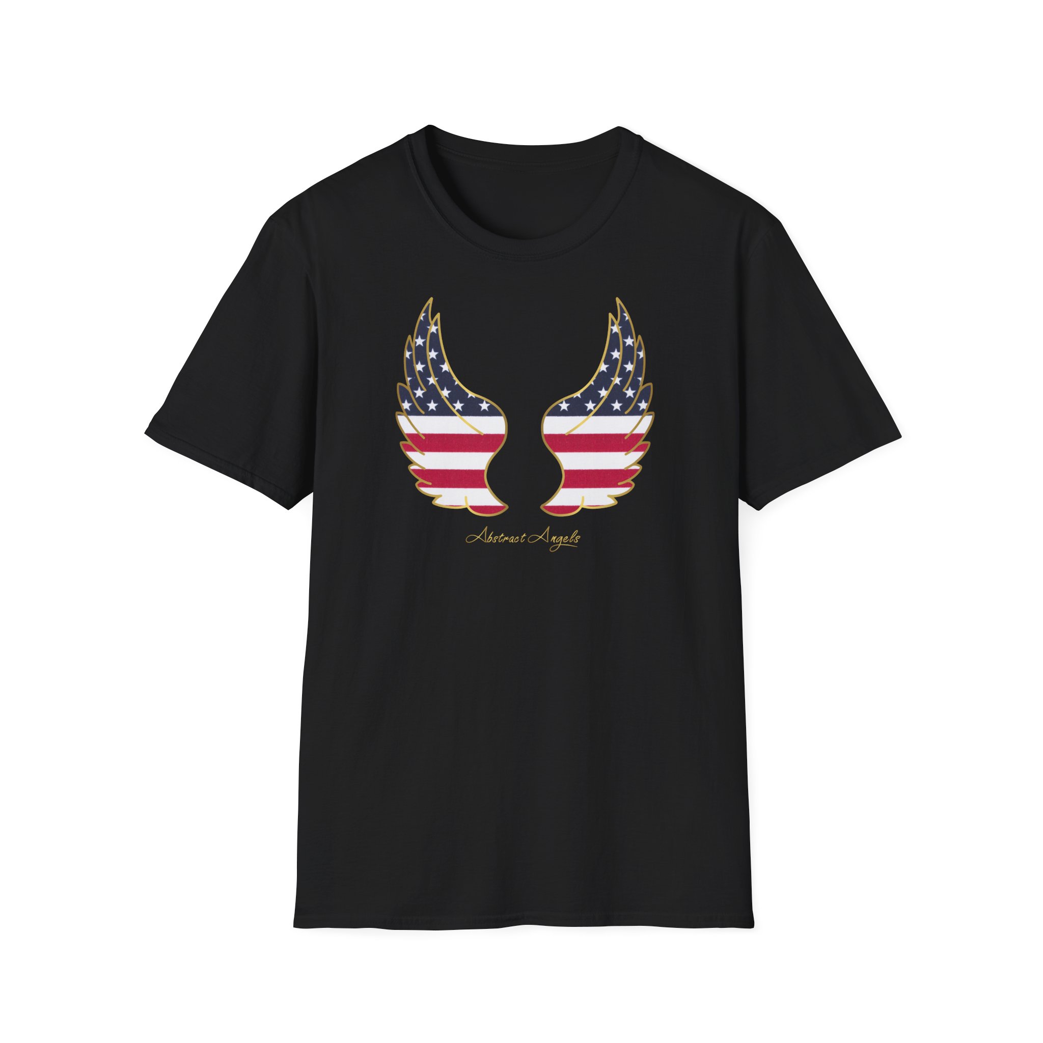 4th July edition - US Flag - Abstract Angels - Unisex Softstyle T-Shirt - Image 3