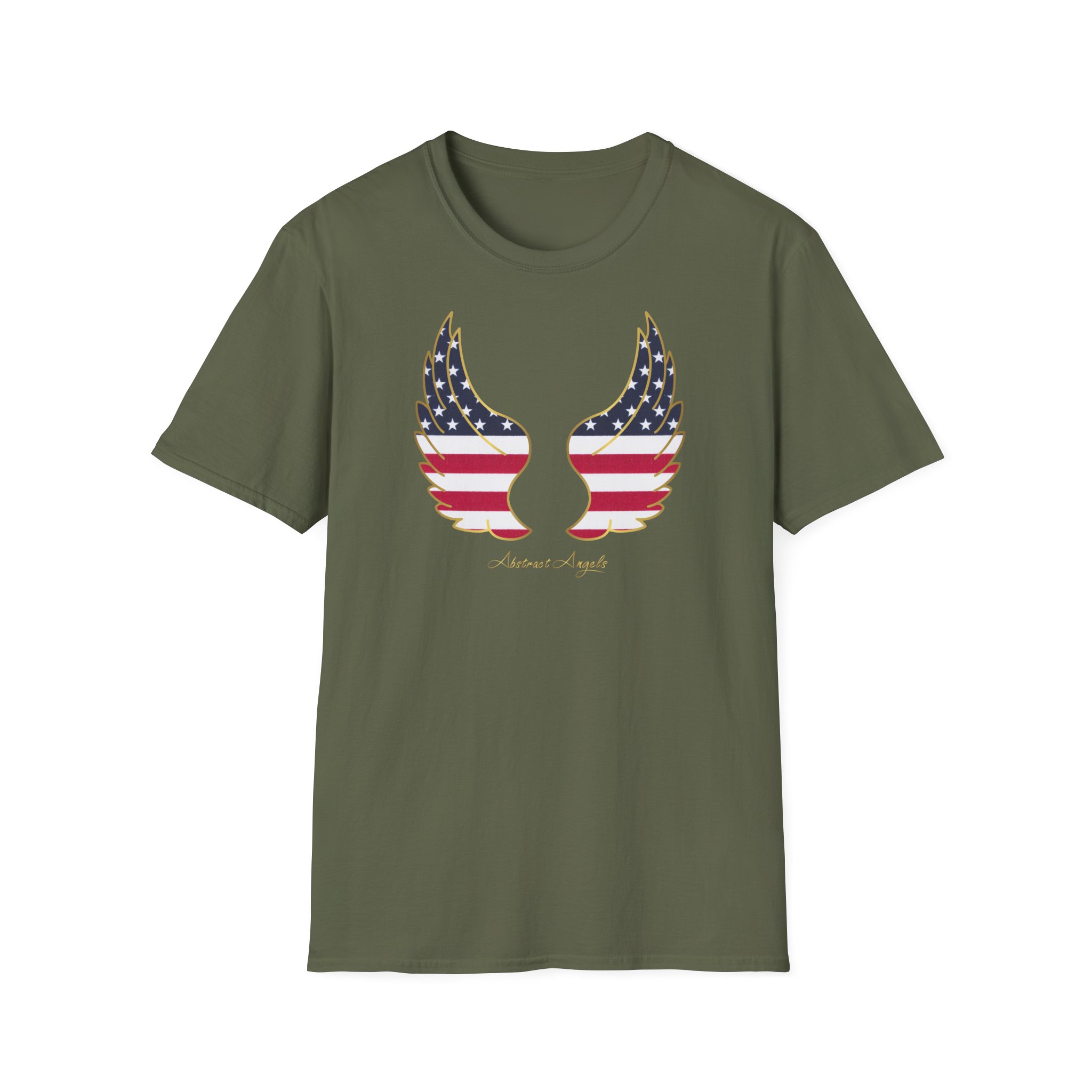 4th July edition - US Flag - Abstract Angels - Unisex Softstyle T-Shirt - Image 8